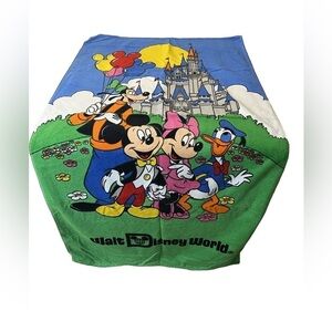 Vintage 90s Disney World Magic Kingdom Mickey Mouse Pool Beach Towel